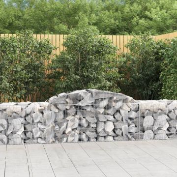 vidaXL Išlenkti gabiono krepšiai, 9vnt., 300x50x60/80cm, geležis