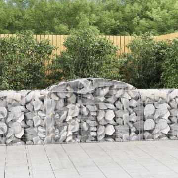 vidaXL Išlenkti gabiono krepšiai, 7vnt., 300x50x80/100cm, geležis