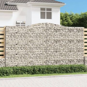 vidaXL Išlenkti gabiono krepšiai, 10vnt., 400x30x220/240cm, geležis