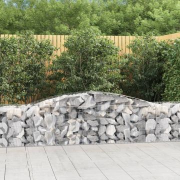 vidaXL Išlenkti gabiono krepšiai, 9vnt., 400x50x60/80cm, geležis