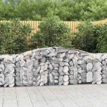 vidaXL Išlenkti gabiono krepšiai, 5vnt., 400x50x80/100cm, geležis