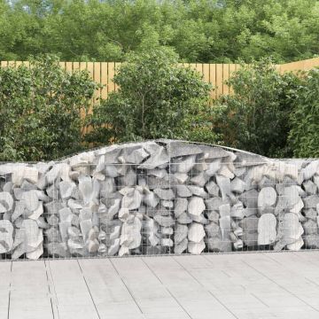 vidaXL Išlenkti gabiono krepšiai, 8vnt., 400x50x80/100cm, geležis