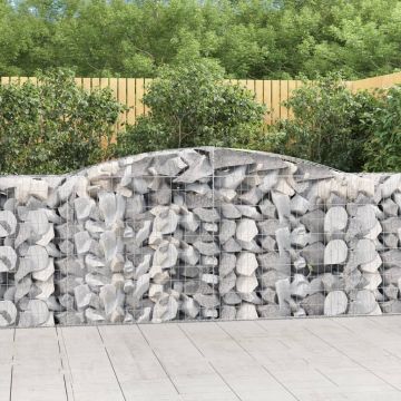 vidaXL Išlenkti gabiono krepšiai, 8vnt., 400x50x100/120cm, geležis