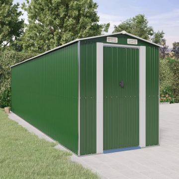 vidaXL Sodo pašiūrė, žalia, 192x772x223cm, galvanizuotas plienas