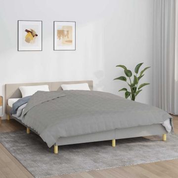 vidaXL Sunki antklodė, pilkos spalvos, 200x200cm, audinys, 13kg