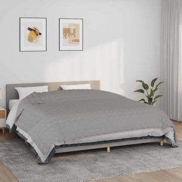 vidaXL Sunki antklodė, pilkos spalvos, 235x290cm, audinys, 15kg