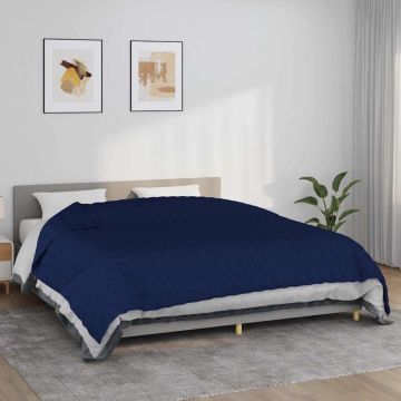 vidaXL Sunki antklodė, mėlynos spalvos, 220x260cm, audinys, 15kg