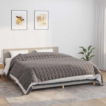 vidaXL Sunki antklodė, pilkos spalvos, 235x290cm, audinys, 15kg