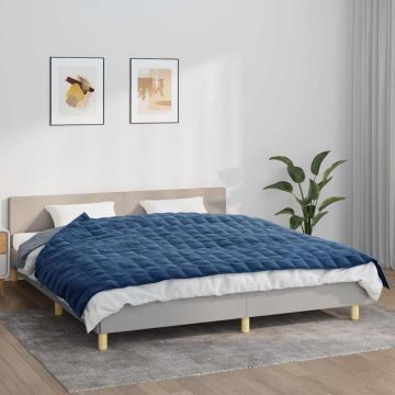 vidaXL Sunki antklodė, mėlynos spalvos, 155x220cm, audinys, 11kg