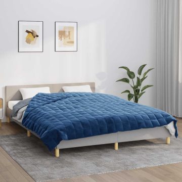 vidaXL Sunki antklodė, mėlynos spalvos, 220x235cm, audinys, 11kg