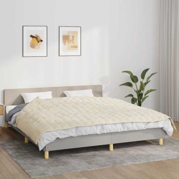 vidaXL Sunki antklodė, šviesi kreminė, 155x220cm, audinys, 11kg