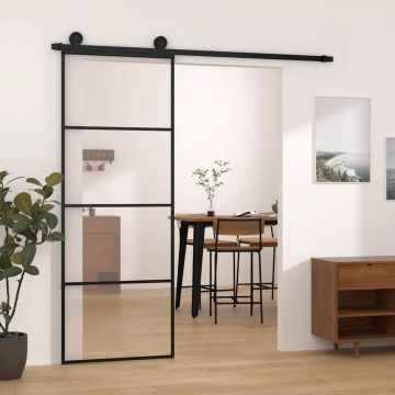 vidaXL Stumdomos durys su įrangos rinkiniu, 76x205cm, ESG ir aliuminis