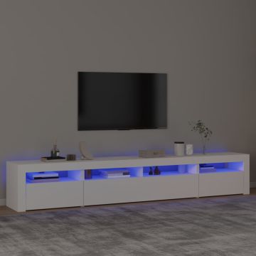 vidaXL Televizoriaus spintelė su LED apšvietimu, balta, 240x35x40cm
