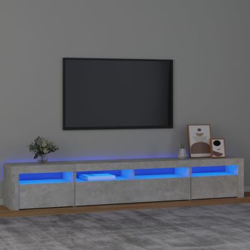vidaXL TV spintelė su LED apšvietimu, betono pilka, 240x35x40cm