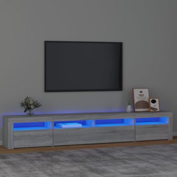 vidaXL Televizoriaus spintelė su LED, pilka ąžuolo, 240x35x40cm