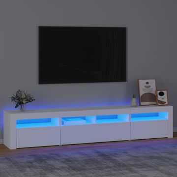 vidaXL Televizoriaus spintelė su LED apšvietimu, balta, 210x35x40cm
