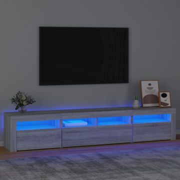 vidaXL Televizoriaus spintelė su LED, pilka ąžuolo, 210x35x40cm