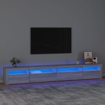 vidaXL Televizoriaus spintelė su LED, pilka ąžuolo, 270x35x40cm