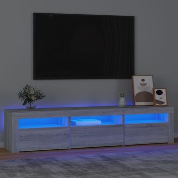 vidaXL Televizoriaus spintelė su LED, pilka ąžuolo, 180x35x40cm