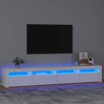 vidaXL Televizoriaus spintelė su LED apšvietimu, balta, 240x35x40cm