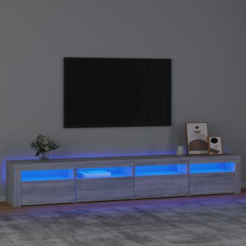 vidaXL Televizoriaus spintelė su LED, pilka ąžuolo, 240x35x40cm