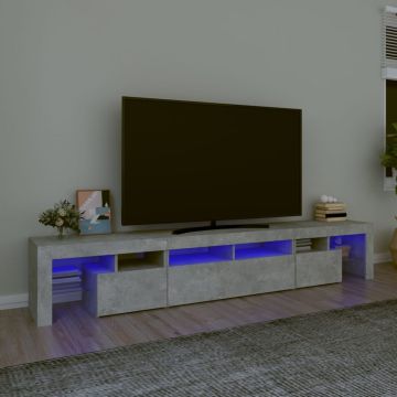 vidaXL TV spintelė su LED apšvietimu, betono pilka, 230x36,5x40cm