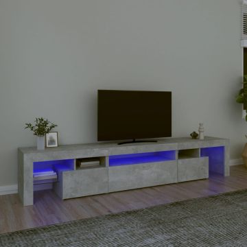 vidaXL TV spintelė su LED apšvietimu, betono pilka, 215x36,5x40cm
