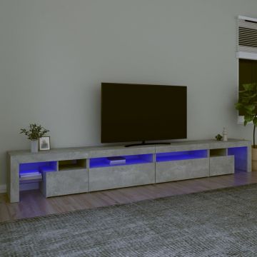vidaXL TV spintelė su LED apšvietimu, betono pilka, 290x36,5x40cm