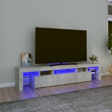 vidaXL TV spintelė su LED apšvietimu, betono pilka, 200x36,5x40cm
