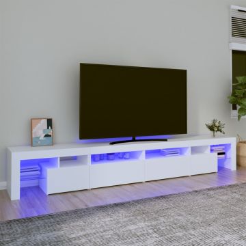vidaXL Televizoriaus spintelė su LED apšvietimu, balta, 260x36,5x40cm