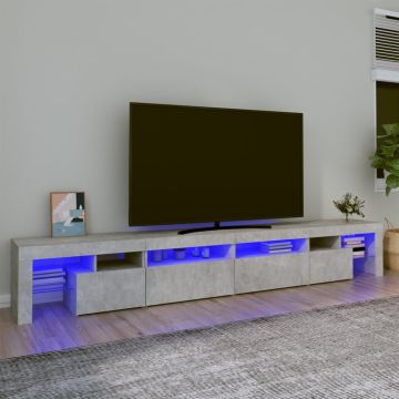 vidaXL TV spintelė su LED apšvietimu, betono pilka, 260x36,5x40cm