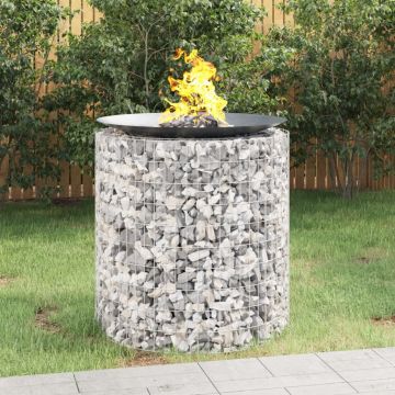 vidaXL Gabiono laužavietė, 100cm skersmens, galvanizuota geležis
