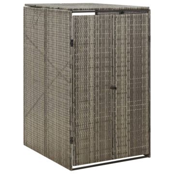 vidaXL Konteinerio stoginė, pilka, 70x80x117cm, poliratanas, vienvietė