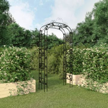 vidaXL Sodo arka, juodos spalvos, 116x45x240cm, plienas