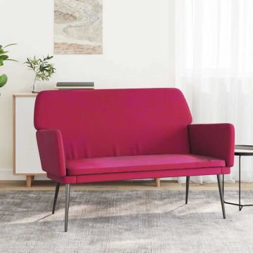 vidaXL Suoliukas, raudonojo vyno spalvos, 108x79x79cm, aksomas