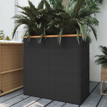 vidaXL Lovelis, juodos spalvos, 80x40x80cm, poliratanas
