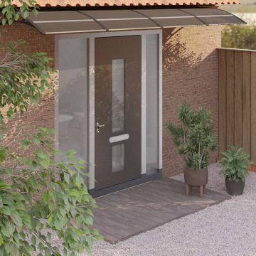 vidaXL Stogelis durims, juodos spalvos, 350x75cm, polikarbonatas