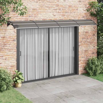 vidaXL Stogelis durims, juodos spalvos, 400x75cm, polikarbonatas