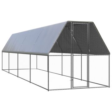 vidaXL Lauko narvas viščiukams, 2x8x2m, galvanizuotas plienas