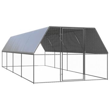 vidaXL Lauko narvas viščiukams, 3x8x2m, galvanizuotas plienas