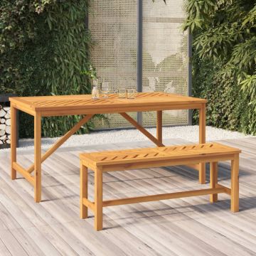 vidaXL Sodo suoliukas, 110cm, akacijos medienos masyvas