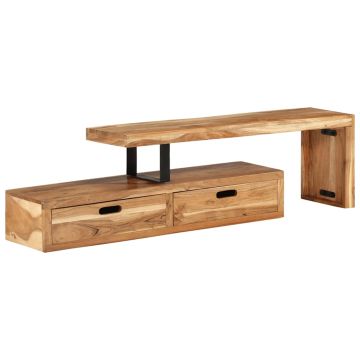 vidaXL TV staliukas (118-200) x 30 x 40 cm, akacijos masyvas