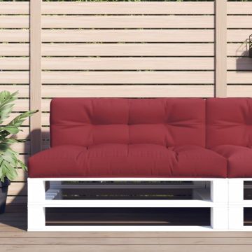 vidaXL Paletės pagalvėlė, raudonojo vyno spalvos, 120x40x12cm, audinys