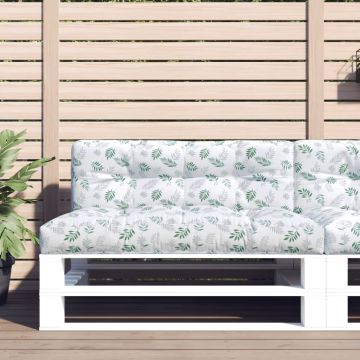 vidaXL Paletės pagalvėlė, 120x40x12cm, audinys, su lapais
