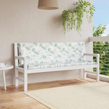 vidaXL Suoliuko pagalvėlės, 2vnt., 150x50x7cm, audinys, su lapais