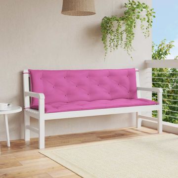 vidaXL Suoliuko pagalvėlės, 2vnt., rožinės, 150x50x7cm, audinys