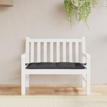 vidaXL Sodo suoliuko pagalvėlė, juodos spalvos, 110x50x7cm, audinys