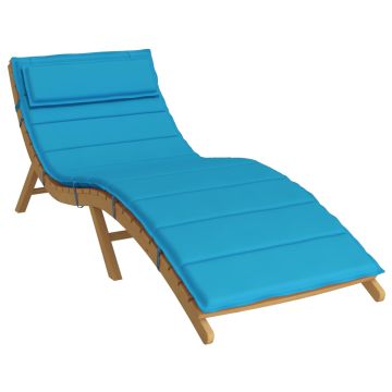 vidaXL Saulės poilsio pagalvė Šviesiai mėlyna 178 x 60 x 4 cm