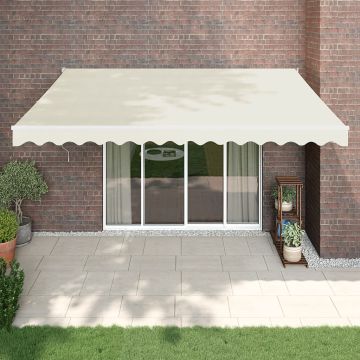 vidaXL Ištraukiama markizė, kreminė, 4,5x3m, audinys ir aliuminis