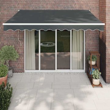 vidaXL Ištraukiama markizė, antracito, 3,5x2,5m, audinys/aliuminis